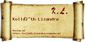 Kolláth Lizandra névjegykártya